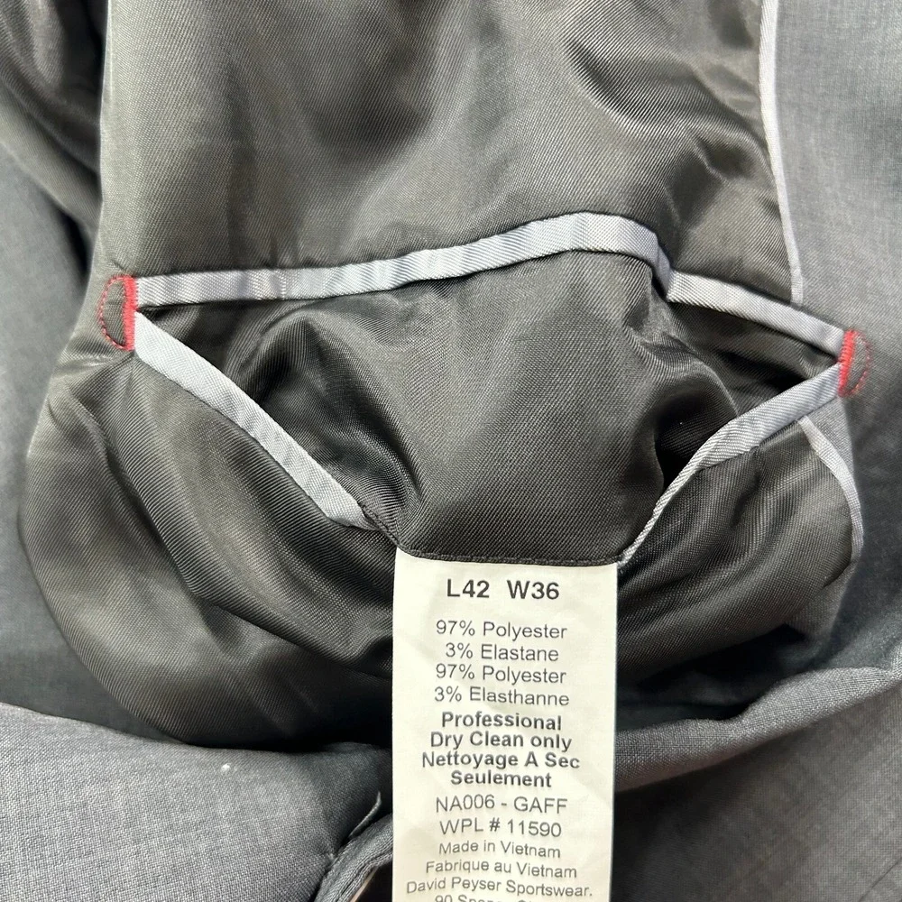 Nautica Blazer Mens 42L 42 Charcoal Grey Modern-Fit Stretch Suit Jacket $295 NEW